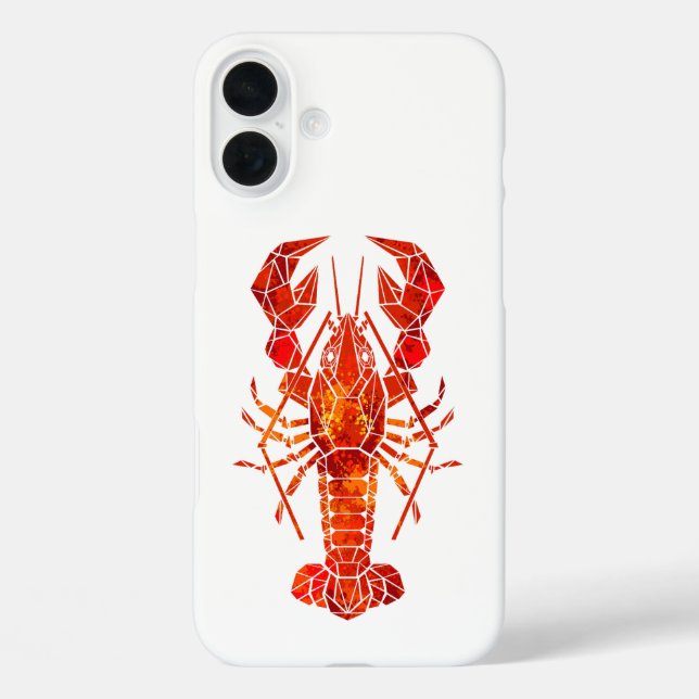 Coques Case-Mate iPhone Red polygonal lobster (Verso)