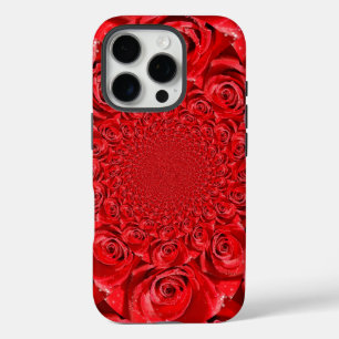 iPhone 16 Pro Case Red Roses Kaleidoscope : Art Heureuse Sainte-Valen