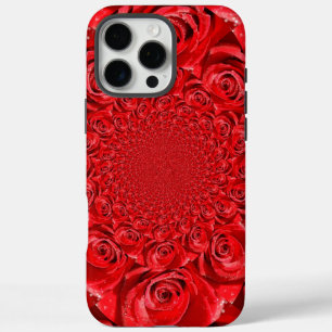 Coques iPhone 16 Pro Max Red Roses Kaleidoscope : Art Heureuse Sainte-Valen