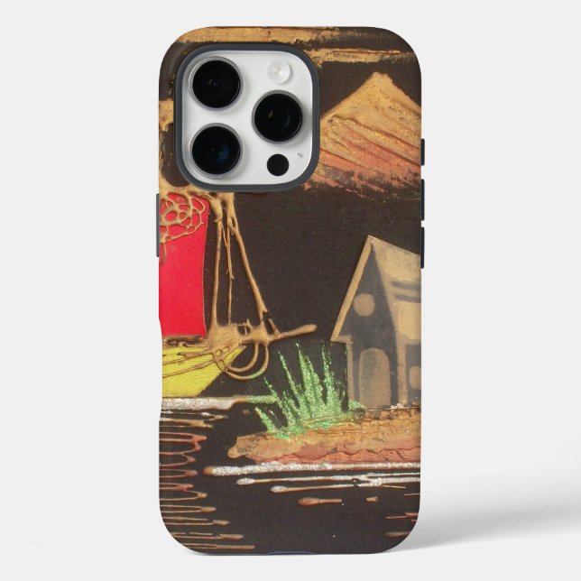 Coques Case-Mate iPhone Red Sailboat Paysage peinture à l'huile Imprimer (Verso)