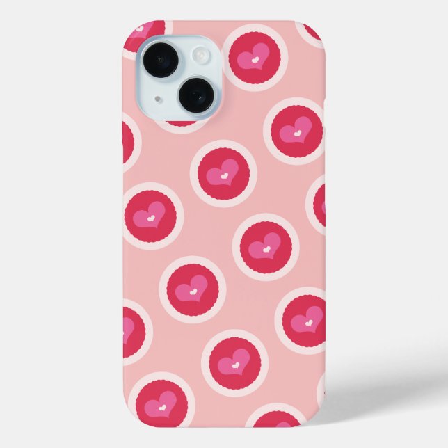 Coques Case-Mate iPhone Red Scalloped Cute Love Hearts Saint Valentin (Verso)