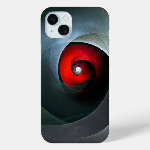 Coque iPhone 15 Mini Red Swirl Artistique moderne Art Abstrait Motif #1
