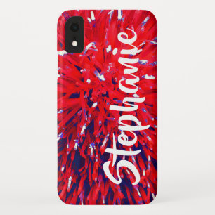 Case-Mate iPhone Case Red White and Blue Floral Abstract, Name,