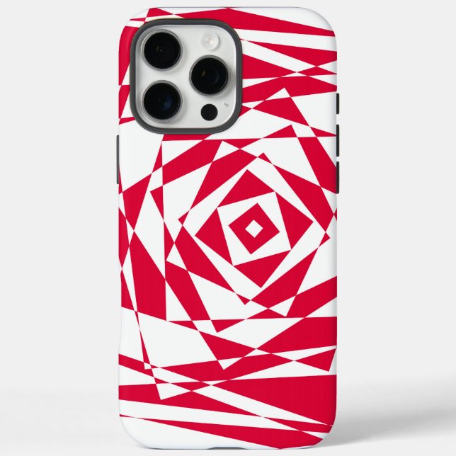 Coques Case-Mate iPhone Red & White Optical Illusion – Bold 3D Geometric (Verso)