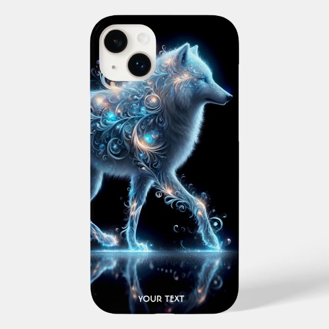 Coques Case-Mate iPhone Réflexion bleu de loup mignon Imaginaire (Verso)