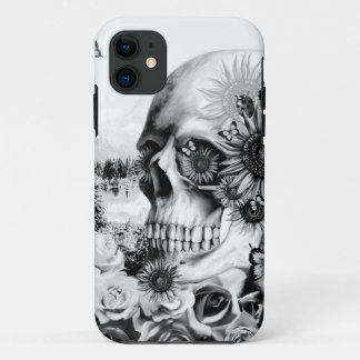 Coque Case-Mate Pour iPhone Réflexion. Crâne floral de paysage