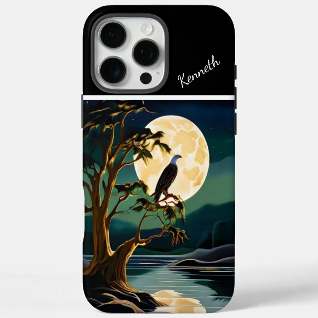 Coques Case-Mate iPhone Réflexion de la Lune d'or de l'aigle (Verso)