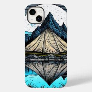 Coque Pour iPhone 14 Plus Réflexion d'une tente sur le lac dans les montagne