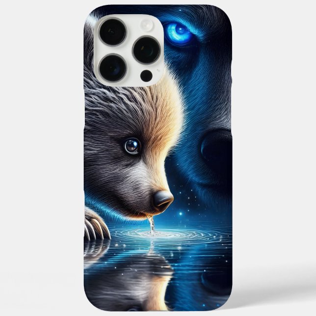 Coques Case-Mate iPhone Réflexion pacifique de l'ours et présence dominant (Verso)