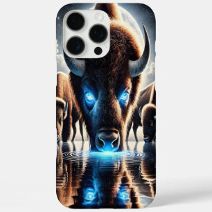 Coques iPhone 16 Pro Max Réflexions sur les bisons de buffle cosmique sous