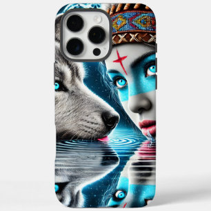 Coques iPhone 16 Pro Max Réflexions sur les guerriers et les loups indiens