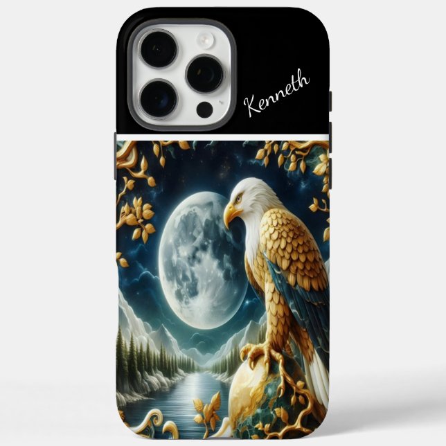 Coques Case-Mate iPhone Regard D'Aigle Fixé Sur La Pleine lune (Verso)
