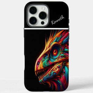 Coques iPhone 16 Pro Max Regard du dragon arc-en-ciel Raptor