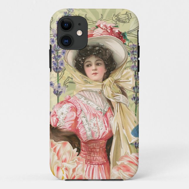 Coques Case-Mate iPhone Regency de femme victorienne rose (Dos)