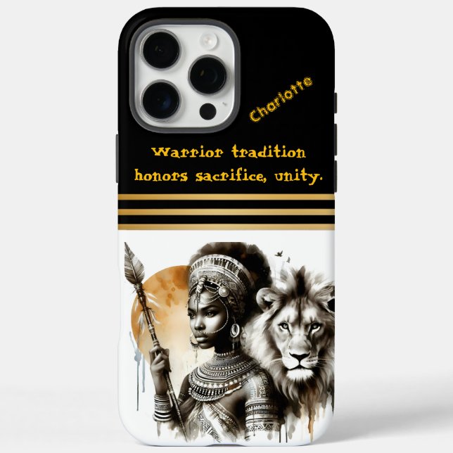 Coques Case-Mate iPhone Reine guerrière avec son compagnon de lion (Verso)