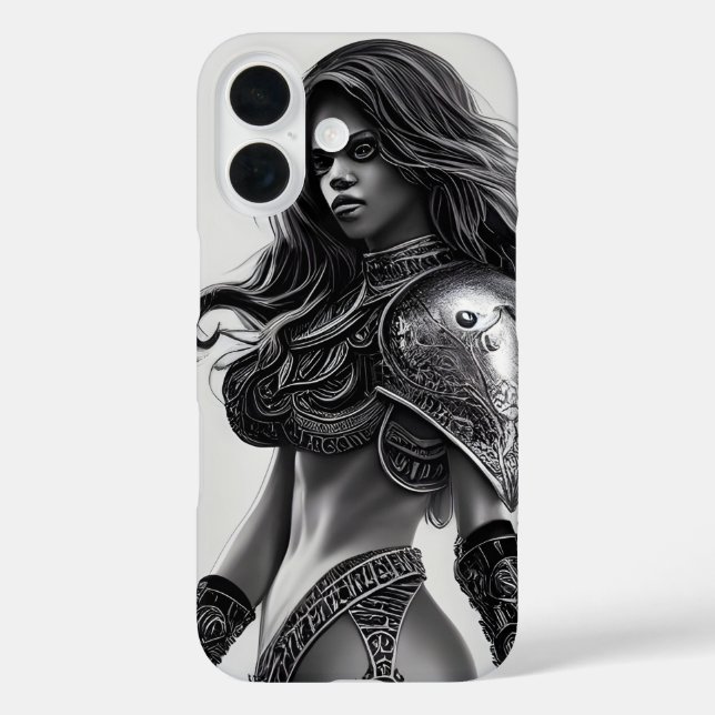Coques Case-Mate iPhone Reine guerrière noire et blanche d'Afrique (Verso)