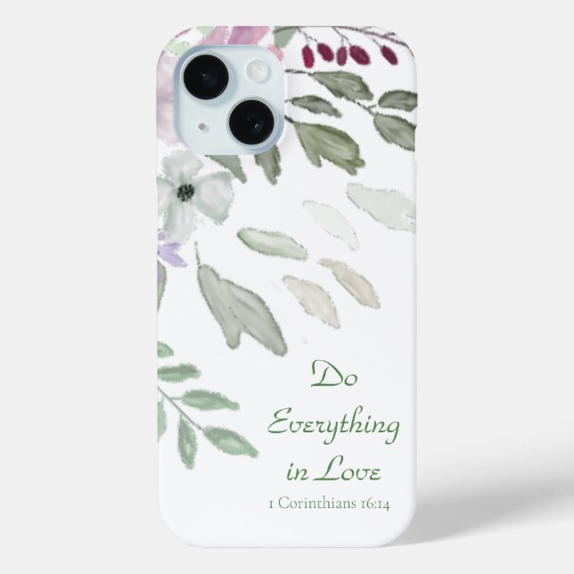 Coques Case-Mate iPhone Religieux Feminine Simple Blanc Aquarelle Floral (Verso)
