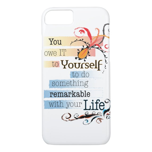Coques Case-Mate iPhone Remarquable LIFE Inspirational Citation illustrée (Dos)