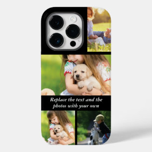 Coque Pour iPhone 14 Pro Remplacez le texte et les photos par le vôtre