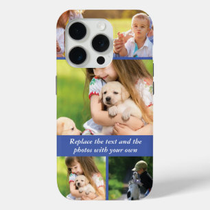 Coque iPhone 15 Pro Remplacez le texte et les photos par le vôtre