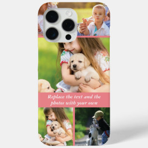 Coque iPhone 15 Pro Max Remplacez le texte et les photos par vos propres é