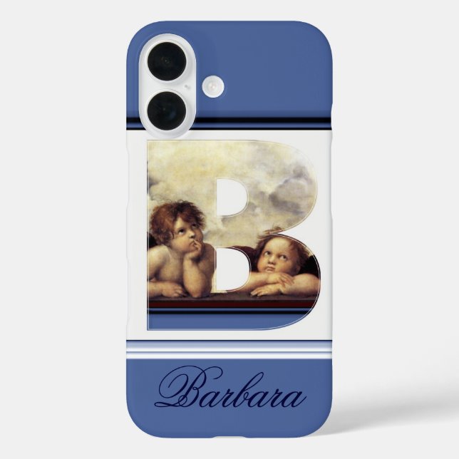 Coques Case-Mate iPhone RENAISSANCE ANGEL B LETTRE Aile Cherub Monogramme (Verso)