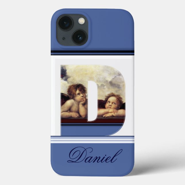 Coques Case-Mate iPhone RENAISSANCE ANGEL D LETTRE Aile Cherub Monogramme (Verso)
