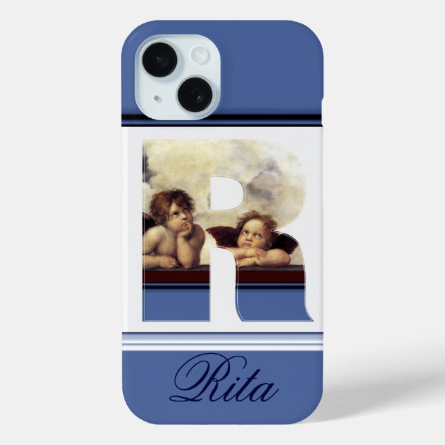 Coques Case-Mate iPhone RENAISSANCE ANGEL R LETTRE Aile Cherub Monogramme (Verso)