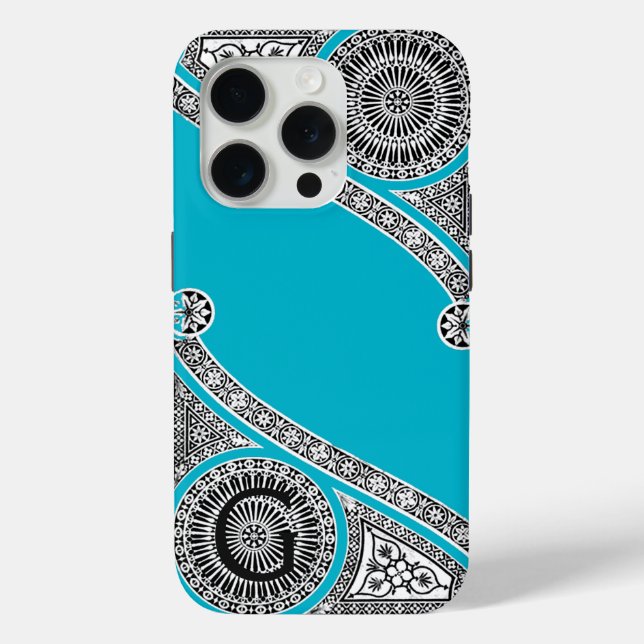 Coques Case-Mate iPhone RENAISSANCE ARCHITECTURE Scruba Blue Monogramme (Verso)