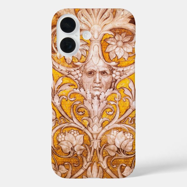 COQUES Case-Mate iPhone RENAISSANCE FACE GROTESQUE WITH GOLD WHITE FLORAL (Verso)