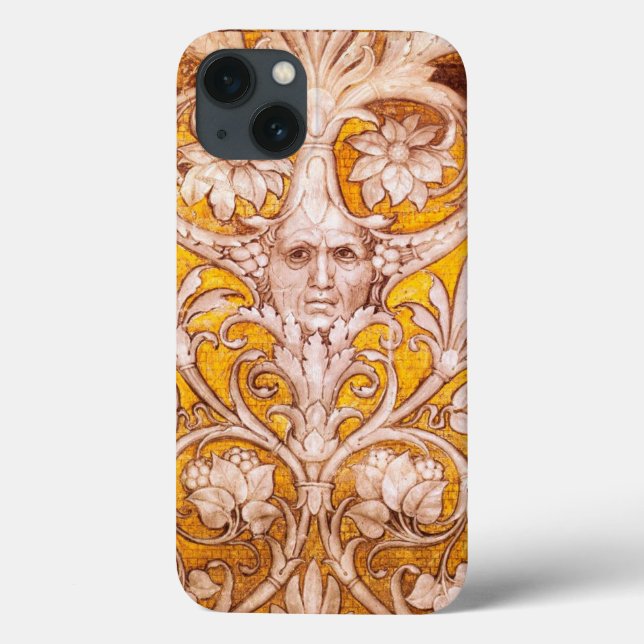 COQUES Case-Mate iPhone RENAISSANCE FACE GROTESQUE WITH GOLD WHITE FLORAL (Verso)