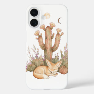 Coque Pour iPhone 16 Renard de Fennec Bohème du Désert Endormi Sous Cac