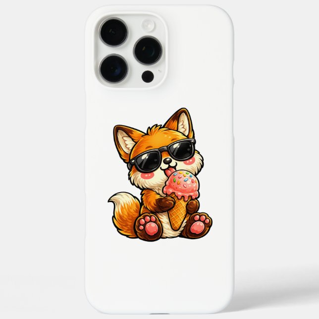 Coques Case-Mate iPhone Renard Mignon Mangeant une Glace avec des Lunettes (Verso)
