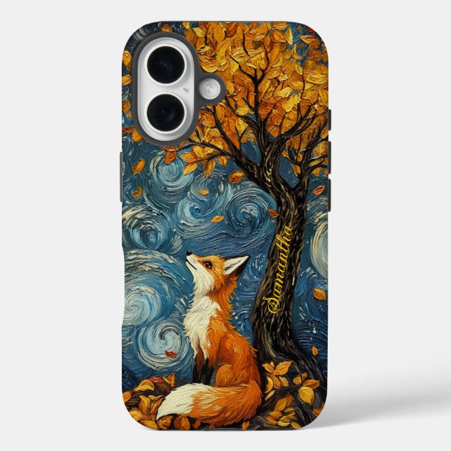 Coques Case-Mate iPhone Renard personnalisé et Mulberry Tree Van Gogh Styl (Verso)