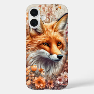 Coque Pour iPhone 16 Renard roux dans une couverture de fleurs