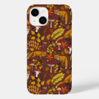 Renards d'automne sur chocolat brun