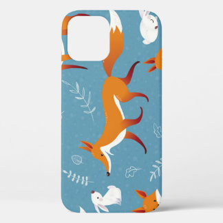 Case-Mate iPhone Case Renards d'hiver, lapins, motif vintage.