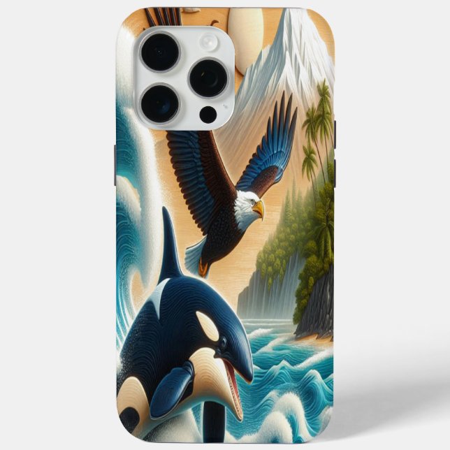 Coques Case-Mate iPhone Rencontre majestueuse : Orca et Orca Whale (Verso)