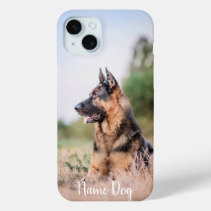 Coque iPhone 15 Mini Renommez votre chien berger allemand sur le téléph
