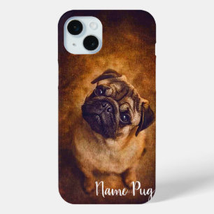 Coque iPhone 15 Mini Renommez votre chien de chien Carlin sur les boîti