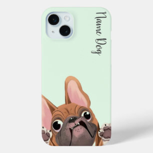 Coque iPhone 15 Mini Renommez votre chien français bulldog sur les boît