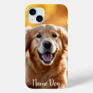 Coque iPhone 15 Mini Renommez votre chien Golden Retriever sur le boîti