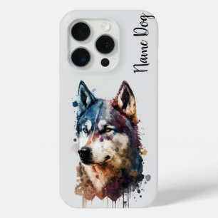 Coque iPhone 15 Pro Renommez votre chien Husky sur les boîtiers téléph