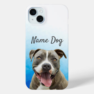 Coque iPhone 15 Mini Renommez votre chien Pitbull sur les boîtiers télé