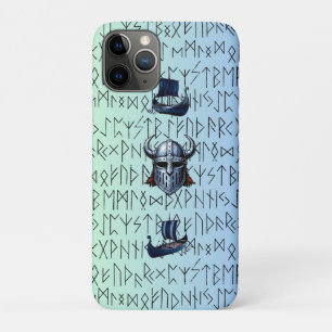 Case-Mate iPhone Case Repeating Viking Ships and Helmet Design over Rune