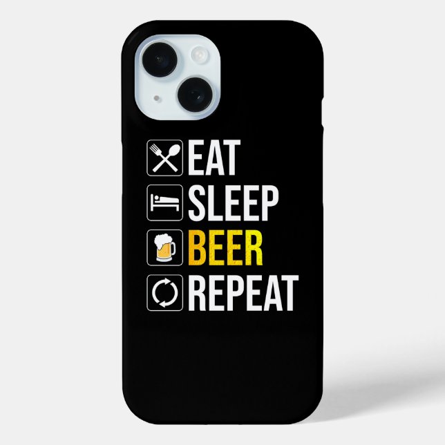 Coques Case-Mate iPhone Répétition de la bière de sommeil (Verso)