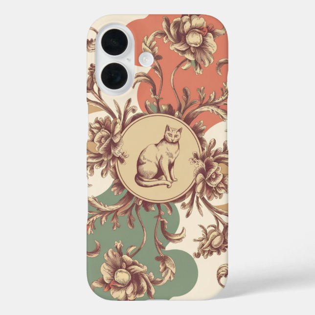 Coques Case-Mate iPhone Représentation élégante et artistique d'un chat (Verso)