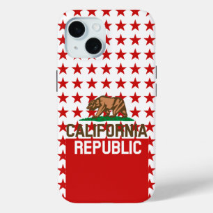Coque Pour iPhone 15 RÉPUBLIQUE DE CALIFORNIE Drapeau d'État Red Star D