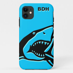 Etui iPhone Case-Mate Requin bleu décoré d'un monogramme