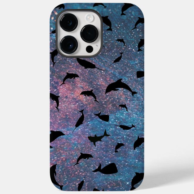Coques Case-Mate iPhone requin de l'ombre baleine sur galaxie en pente (Verso)